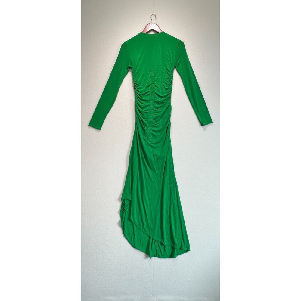 A.L.C Adeline Fern Green Ruched Jersey Stretch Asymmetric Maxi Midi Dress S - Picture 10 of 12